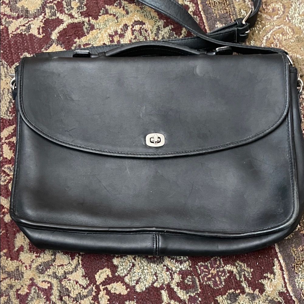 Classic Black Leather Satchel Bag - Picture 3 of 14